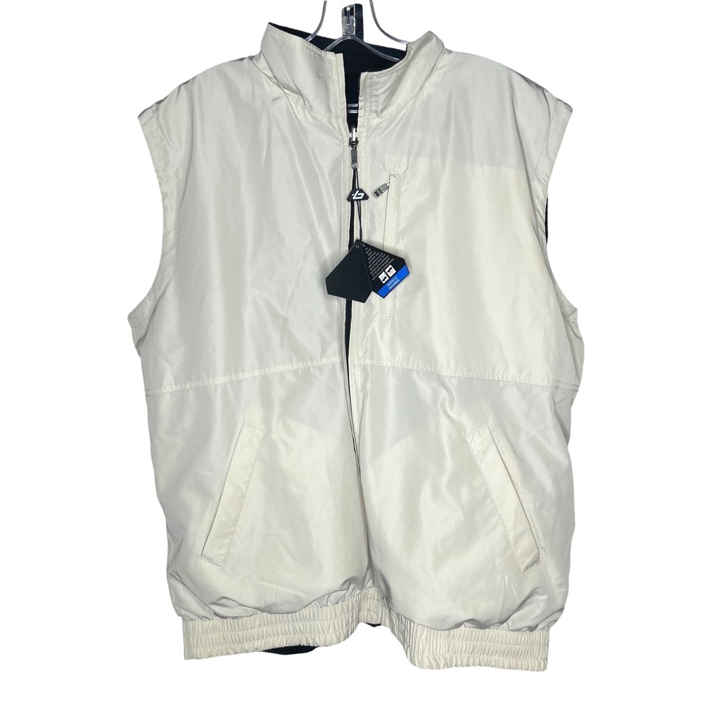 Bolle LG Golf Storm Reversible Vest Men Cream Black Technical Fleece Water Repel